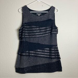 NWT Roz & Ali Blouse - Black/Silver - Size Large
